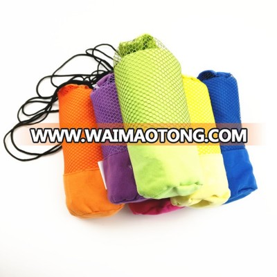 Quick dry Microfiber woven absorbent suede sport towel in mesh